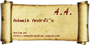 Adamik András névjegykártya