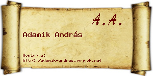 Adamik András névjegykártya