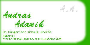 andras adamik business card