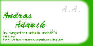 andras adamik business card
